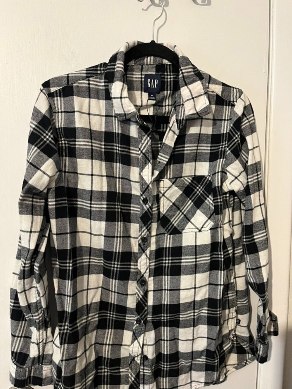 GAP FLANNEL WOMENS TOP SZ M